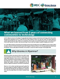 Evaluation of Beyond Access Libraries Program in Myanmar