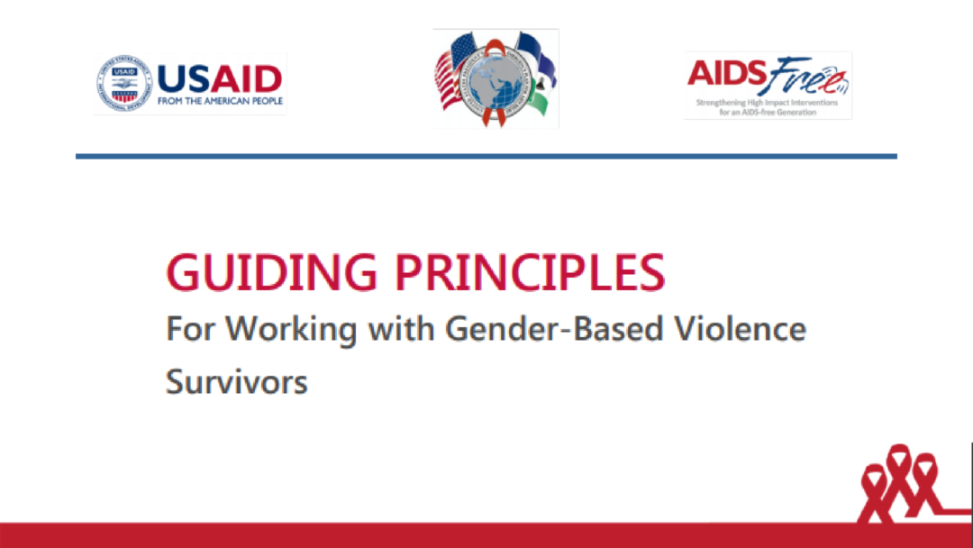 Guiding Principles For Working with Gender-Based Violence Survivors