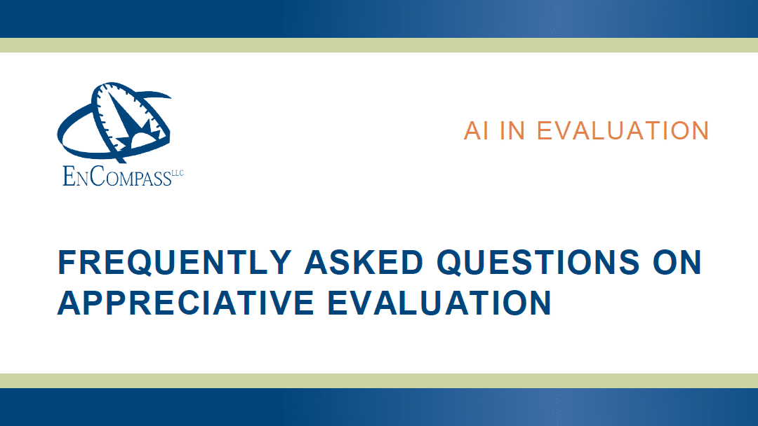 Frequently Asked Questions on Appreciative Evaluation