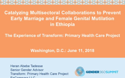 Catalyzing Multisectoral Collaborations to Prevent Early Marriage and Female Genital Mutilation in Ethiopia